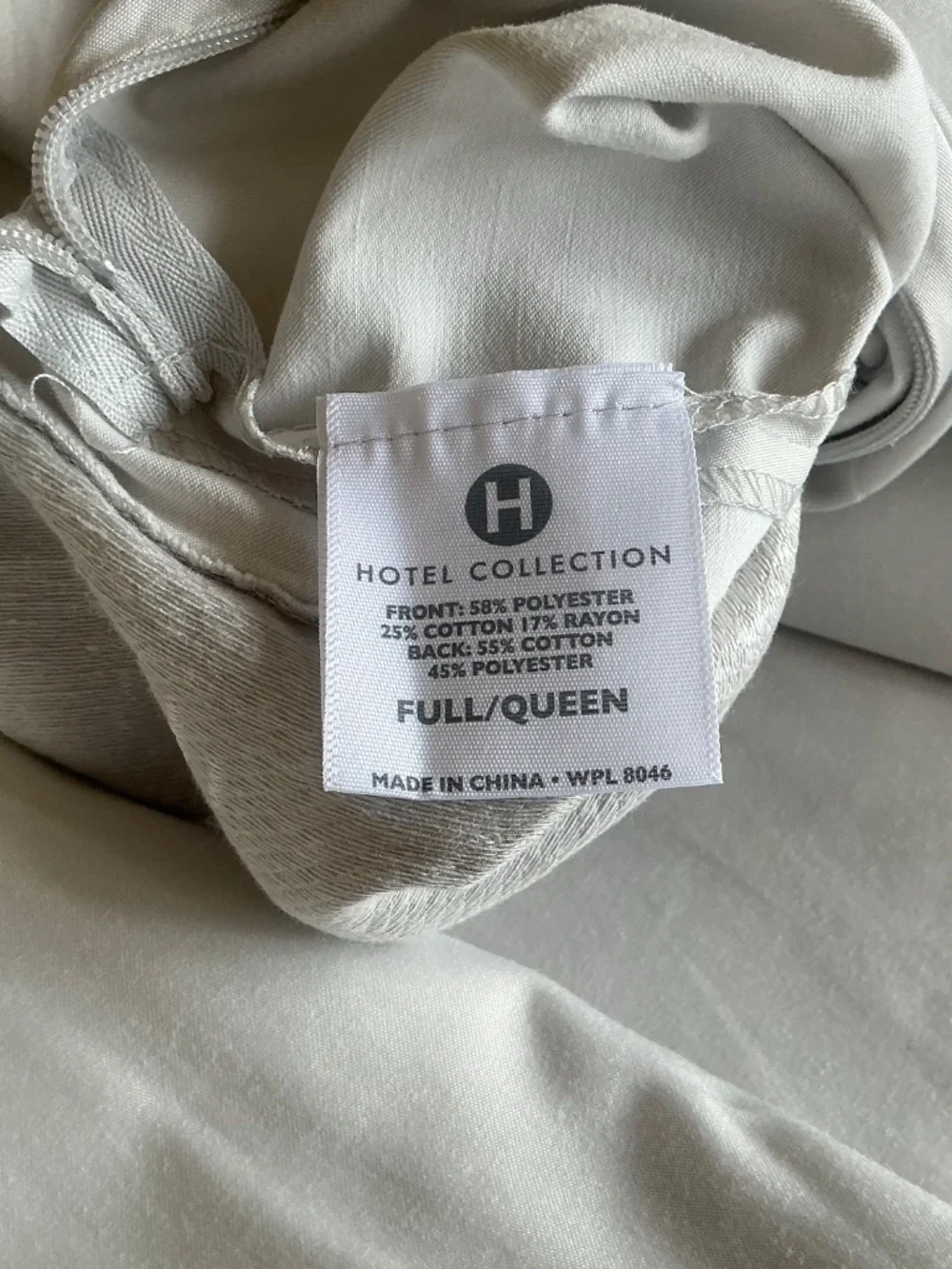 NWOT Hotel Collection gray lightweight cotton KING Duvet cover